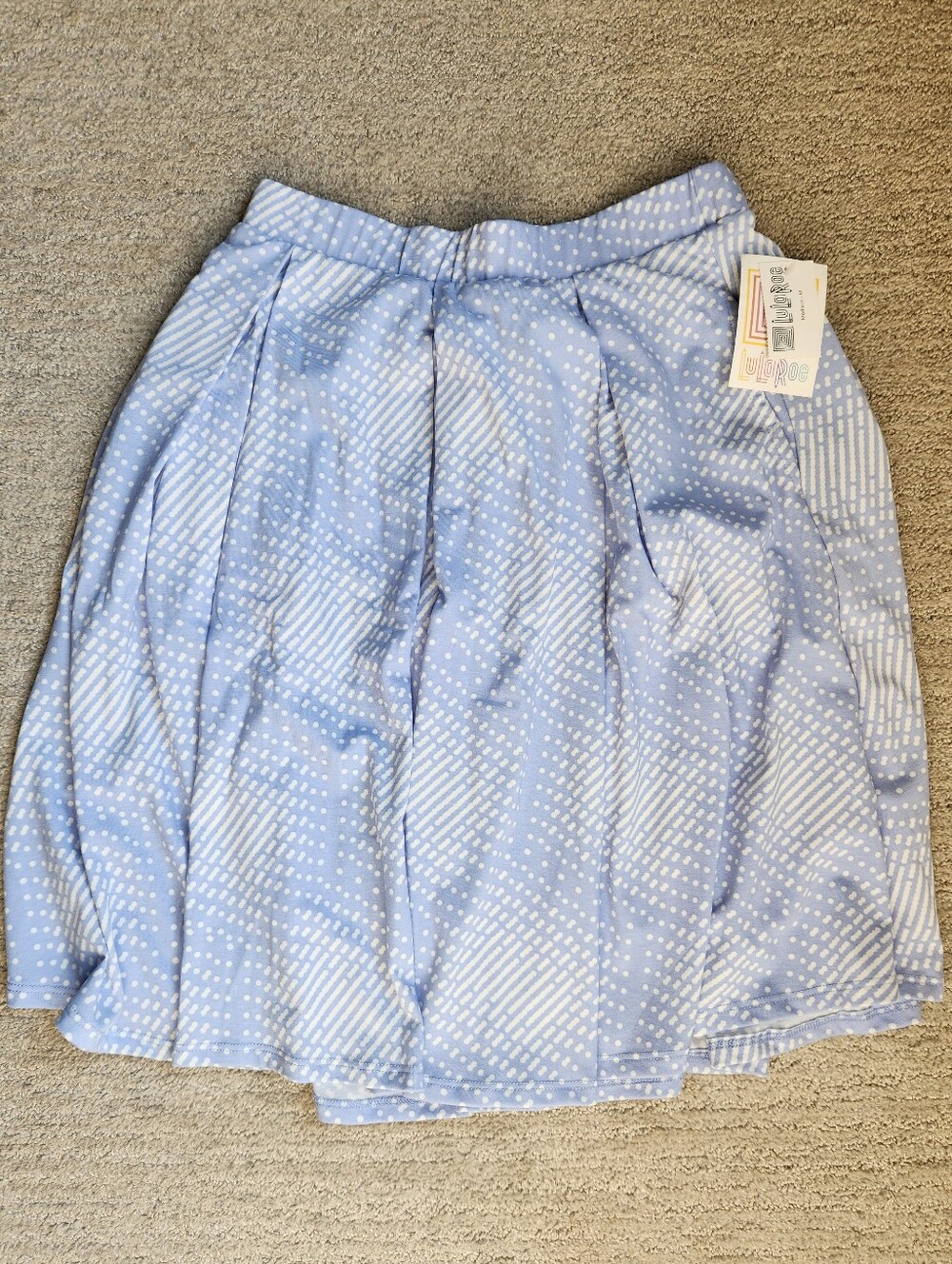 LuLaRoe Light Blue & White Skirt